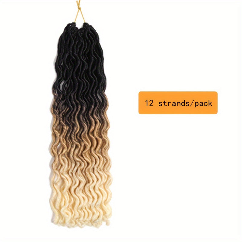 18 Inch Gypsy Goddess Faux Locs – Wavy Crochet Hair Extensions, Synthetic Braiding Hair for Women, Ombre Colour Options