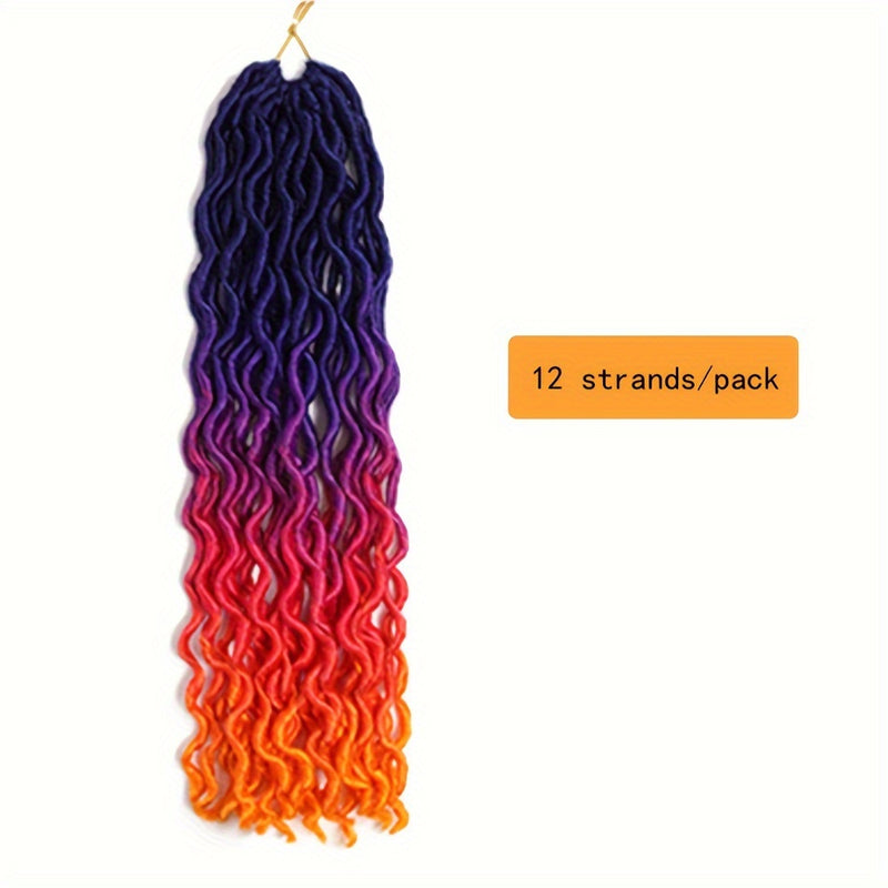 18 Inch Gypsy Goddess Faux Locs – Wavy Crochet Hair Extensions, Synthetic Braiding Hair for Women, Ombre Colour Options