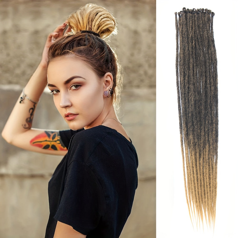 25pcs PLENDAY 24" SE Synthetic Dreadlocks, Soft 0.6cm Thick Thin Single Ended Crochet Hair Extensions, Low Temperature Fiber, Unisex Adult