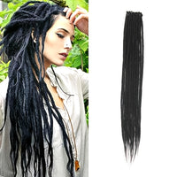 25pcs PLENDAY 24" SE Synthetic Dreadlocks, Soft 0.6cm Thick Thin Single Ended Crochet Hair Extensions, Low Temperature Fiber, Unisex Adult