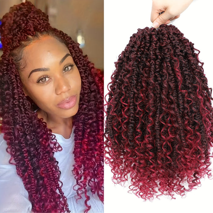 Goddess Passion Twist Crochet Hair 14 Inch 3 Packs Passion Twist Crochet Hair With Curly Ends Boho Style Passion Twist Hair Pre Twisted Short Twist Hair Crochet Braids For Women