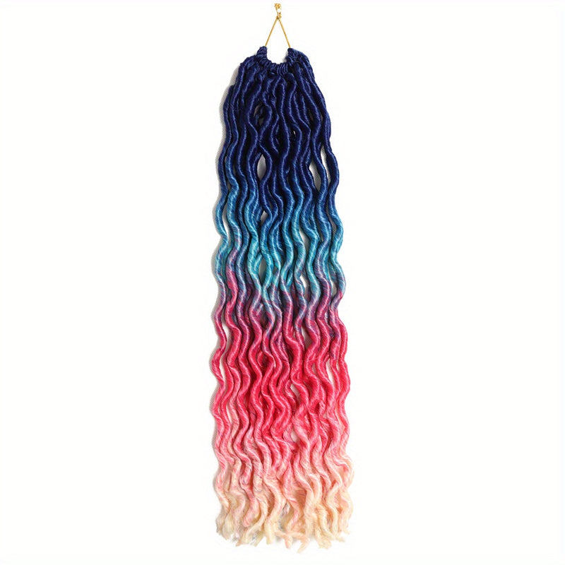 18 Inch Gypsy Goddess Faux Locs – Wavy Crochet Hair Extensions, Synthetic Braiding Hair for Women, Ombre Colour Options