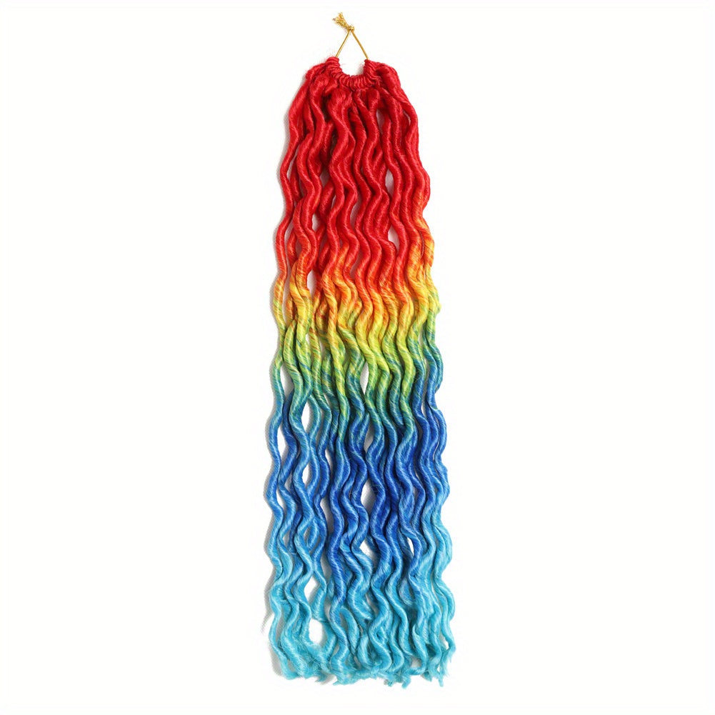 18 Inch Gypsy Goddess Faux Locs – Wavy Crochet Hair Extensions, Synthetic Braiding Hair for Women, Ombre Colour Options