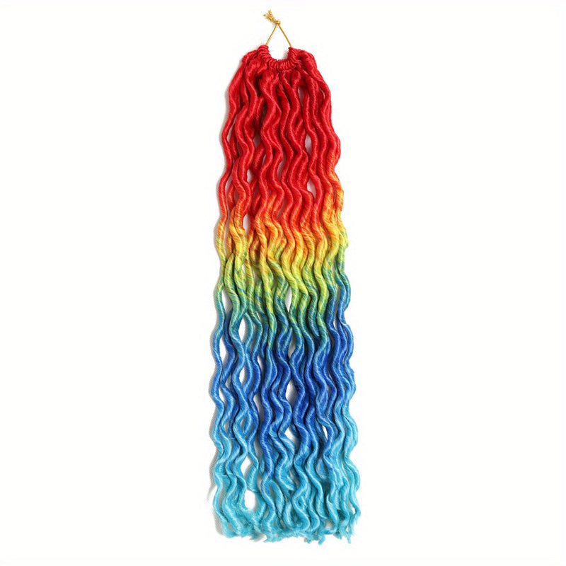 18 Inch Gypsy Goddess Faux Locs – Wavy Crochet Hair Extensions, Synthetic Braiding Hair for Women, Ombre Colour Options