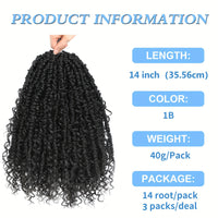Goddess Passion Twist Crochet Hair 14 Inch 3 Packs Passion Twist Crochet Hair With Curly Ends Boho Style Passion Twist Hair Pre Twisted Short Twist Hair Crochet Braids For Women