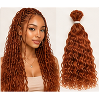 #350 Copper Water Wave virgin human hair for boho braids lifestyle