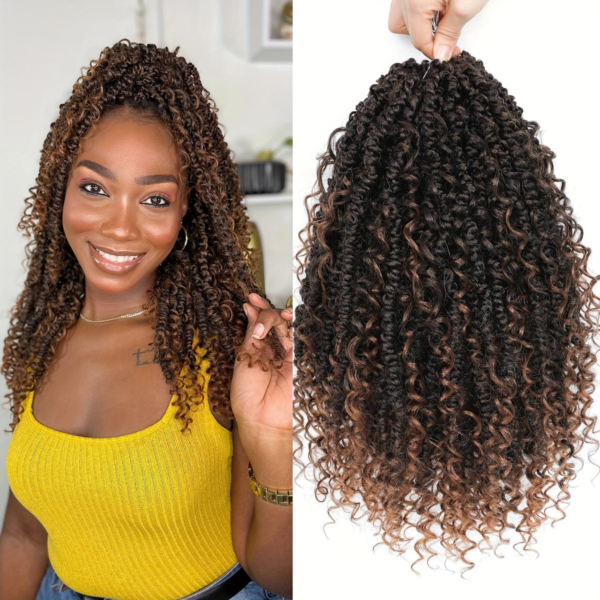 Goddess Passion Twist Crochet Hair 14 Inch 3 Packs Passion Twist Crochet Hair With Curly Ends Boho Style Passion Twist Hair Pre Twisted Short Twist Hair Crochet Braids For Women