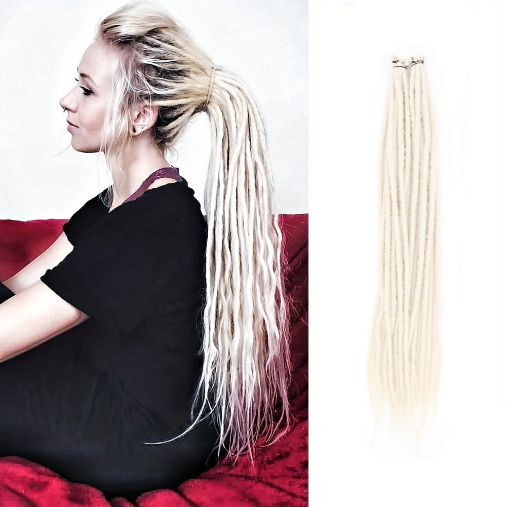 25pcs PLENDAY 24" SE Synthetic Dreadlocks, Soft 0.6cm Thick Thin Single Ended Crochet Hair Extensions, Low Temperature Fiber, Unisex Adult