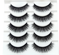 5 Pairs 3D Faux Mink False Eyelashes – Natural Makeup Wispy Lashes with Soft Thin Band