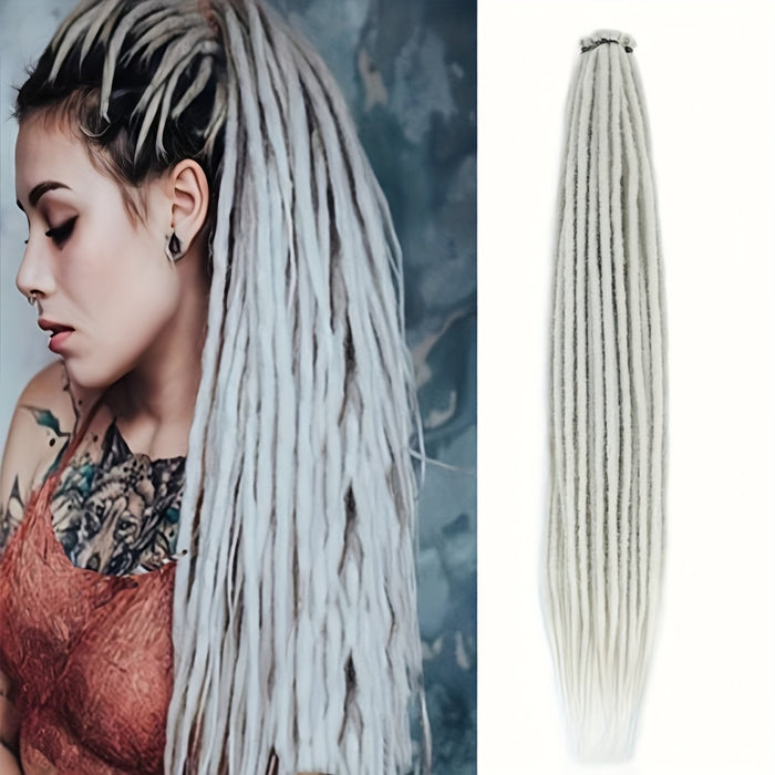 20 Strands Pre-Looped Dreadlock Extensions - 24 Inch Handmade, 0.6cm Width, Synthetic Single Ended Crochet Braids for Women - Lightweight & Easy Install for Halloween