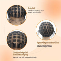 Embroidered Full Double Lace Woven Wig Cap, DIY Wig Cap For Crochet Hair Extensions, Crochet Wig Cap With Baby Hair, Wig Sewing Crochet Wig Cap Square Base