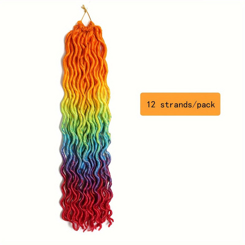 18 Inch Gypsy Goddess Faux Locs – Wavy Crochet Hair Extensions, Synthetic Braiding Hair for Women, Ombre Colour Options