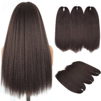 24" Yaki Straight Braiding Hair – Soft & Full (3 Packs)