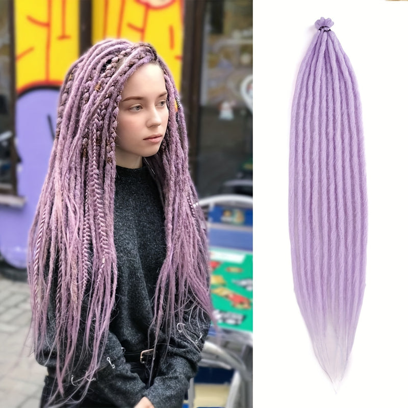 20 Strands Pre-Looped Dreadlock Extensions - 24 Inch Handmade, 0.6cm Width, Synthetic Single Ended Crochet Braids for Women - Lightweight & Easy Install for Halloween