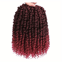 YOROSTAR 8 Inch Pre-Twisted Synthetic Soft Crochet Hair Extensions - 8 Packs, Low Temperature Fiber, Pre-Looped Passion Twist Curly with 6 Inch Hair, Crochet Needle & Hair Rings Gift for Black Women