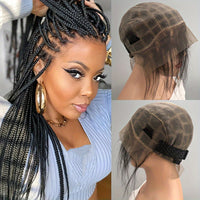 Embroidered Full Double Lace Woven Wig Cap, DIY Wig Cap For Crochet Hair Extensions, Crochet Wig Cap With Baby Hair, Wig Sewing Crochet Wig Cap Square Base