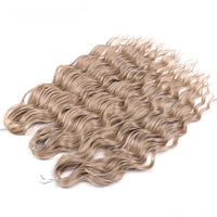 3 Pack Synthetic Loose Deep Wave Braiding Hair Extensions 24 Inch Deep Curly Twist Crochet Braid Hair Ombre Blonde Brown