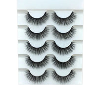 5 Pairs 3D Faux Mink False Eyelashes – Natural Makeup Wispy Lashes with Soft Thin Band