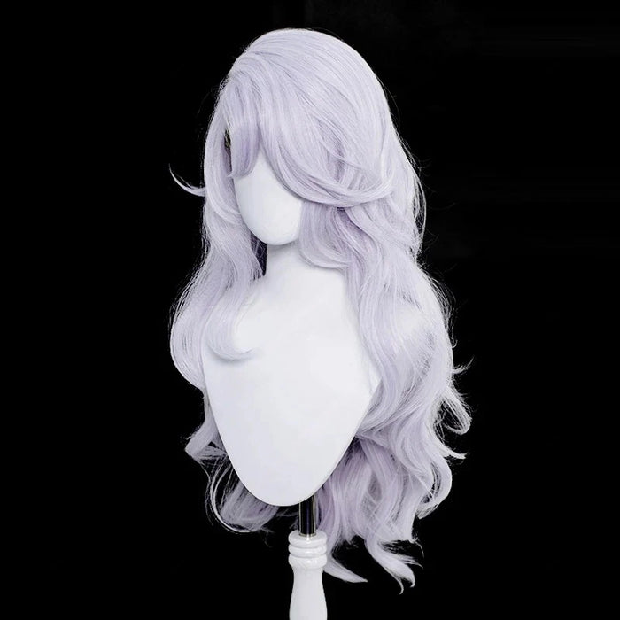 70cm Long Silver Purple Cosplay Wig – Heat Resistant Synthetic Wig for Anime-Inspired Styling
