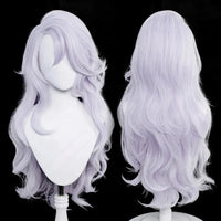 70cm Long Silver Purple Cosplay Wig – Heat Resistant Synthetic Wig for Anime-Inspired Styling