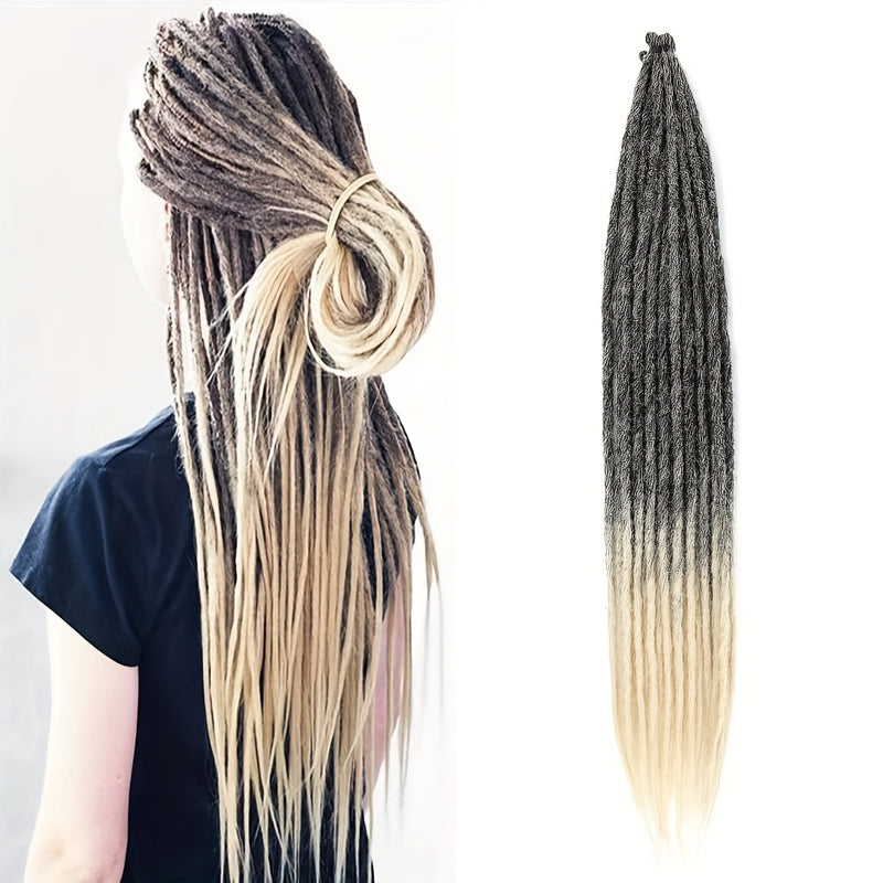 20 Strands Pre-Looped Dreadlock Extensions - 24 Inch Handmade, 0.6cm Width, Synthetic Single Ended Crochet Braids for Women - Lightweight & Easy Install for Halloween