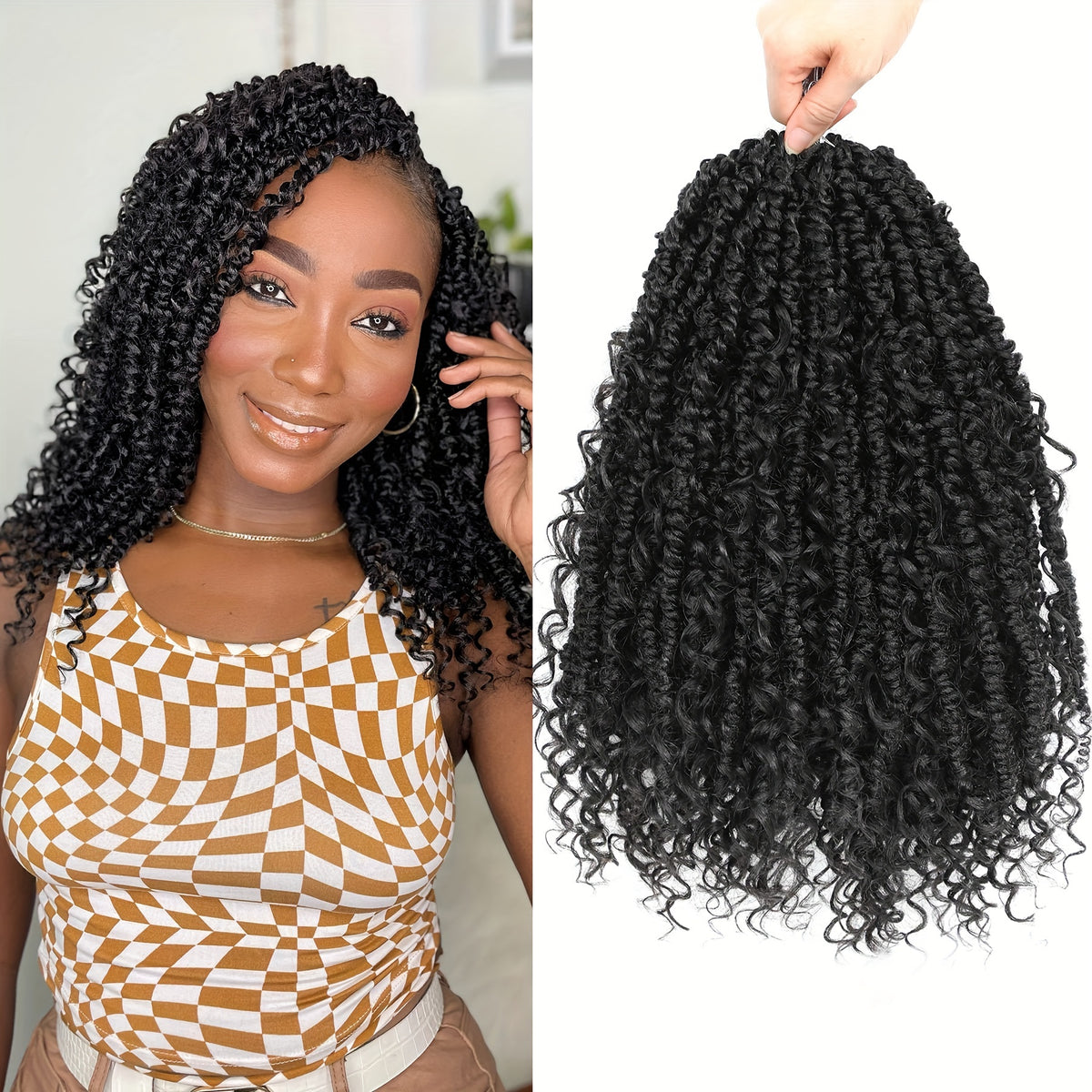 Goddess Passion Twist Crochet Hair 14 Inch 3 Packs Passion Twist Crochet Hair With Curly Ends Boho Style Passion Twist Hair Pre Twisted Short Twist Hair Crochet Braids For Women