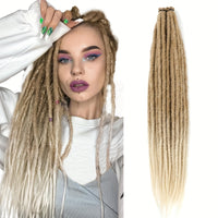 20 Strands Pre-Looped Dreadlock Extensions - 24 Inch Handmade, 0.6cm Width, Synthetic Single Ended Crochet Braids for Women - Lightweight & Easy Install for Halloween