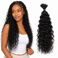 Water Wave Virgin Human Hair Bulk for Boho Braids – No Weft - model hairstyle and loose bulk hair