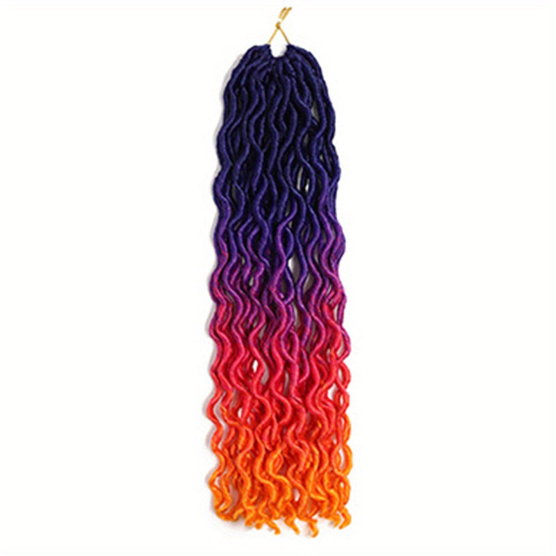 18 Inch Gypsy Goddess Faux Locs – Wavy Crochet Hair Extensions, Synthetic Braiding Hair for Women, Ombre Colour Options