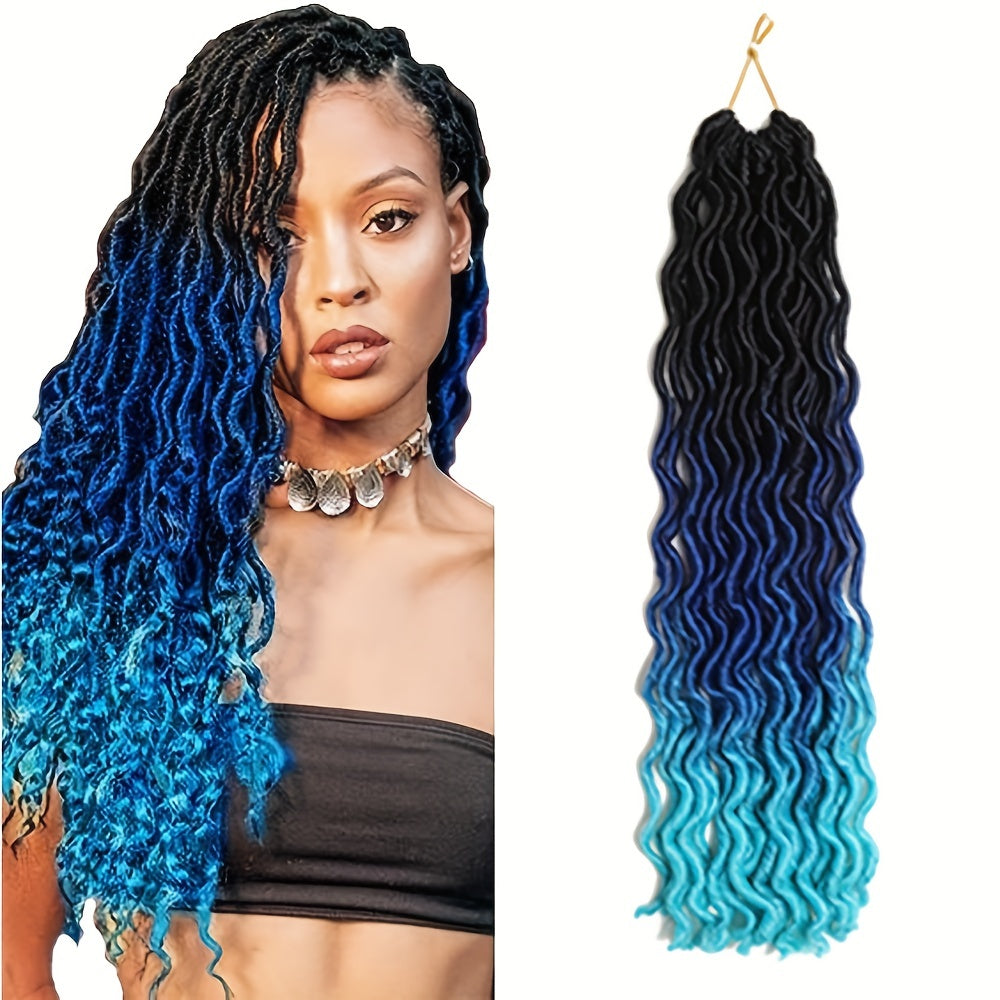 18 Inch Gypsy Goddess Faux Locs – Wavy Crochet Hair Extensions, Synthetic Braiding Hair for Women, Ombre Colour Options