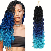 18 Inch Gypsy Goddess Faux Locs – Wavy Crochet Hair Extensions, Synthetic Braiding Hair for Women, Ombre Colour Options