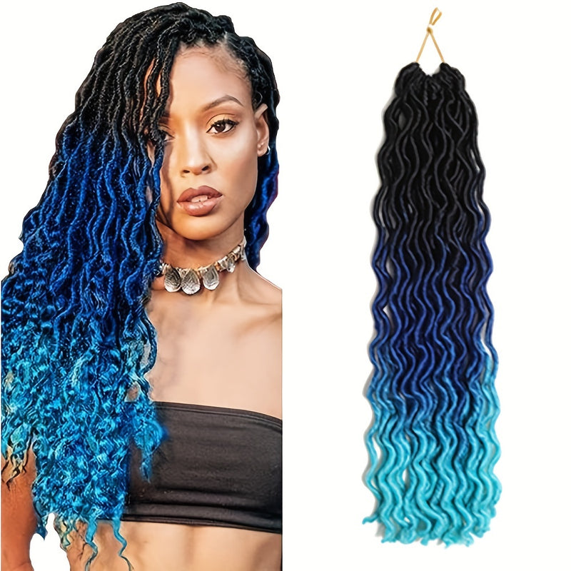 18 Inch Gypsy Goddess Faux Locs – Wavy Crochet Hair Extensions, Synthetic Braiding Hair for Women, Ombre Colour Options