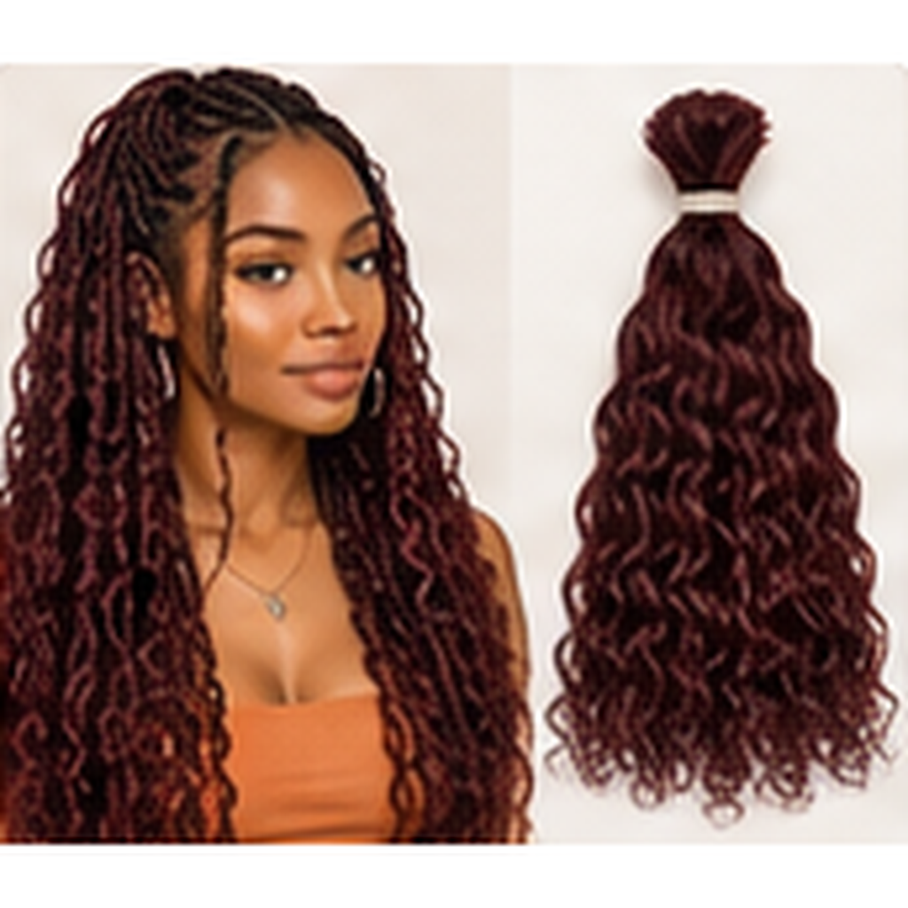 #99J Burgundy Water Wave virgin human hair for boho braids lifestyle