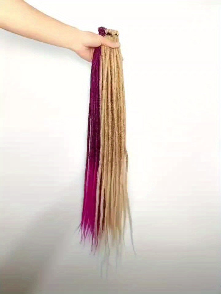 20 Strands Pre-Looped Dreadlock Extensions - 24 Inch Handmade, 0.6cm Width, Synthetic Single Ended Crochet Braids for Women - Lightweight & Easy Install for Halloween