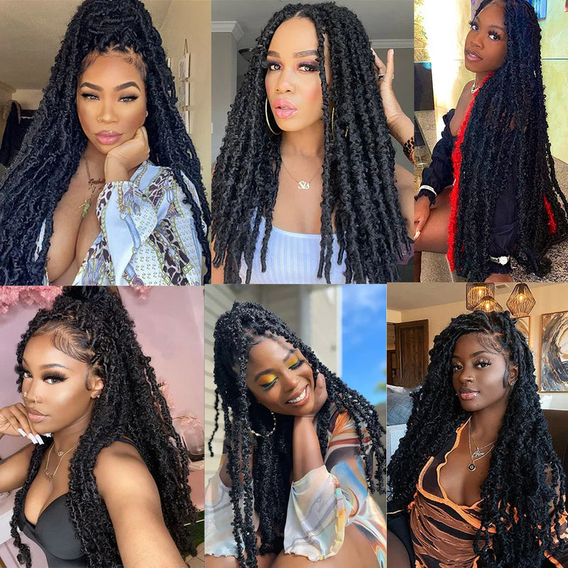 Butterfly Locs Crochet Hair Braids 24 36 Inch Distressed Soft Locs Pre Looped Synthetic Butterfly Locs Braiding Hair Extensions