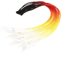 WIGMFG Rainbow Colored Braided Ponytail Hair Extension – Synthetic Braids with Elastic Band for Girls & Cosplay