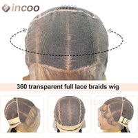 20" Short Synthetic Full Lace Wig Cornrows Braided Wigs For Black Women Lace Frontal Wig Jumbo Box Braids Wig