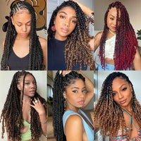 Passion Twist Red Hair 18 Inch Red Burgundy Pre-twisted Passion Twists Crochet Hair Pre-looped Curly synthetic Hair for Women