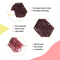 Passion Twist Red Hair 18 Inch Red Burgundy Pre-twisted Passion Twists Crochet Hair Pre-looped Curly synthetic Hair for Women