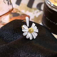 Vintage Daisy Flower Rings For Women Korean Style Adjustable Opening Finger Ring Bride Wedding Engagement Statement Jewelry Gif