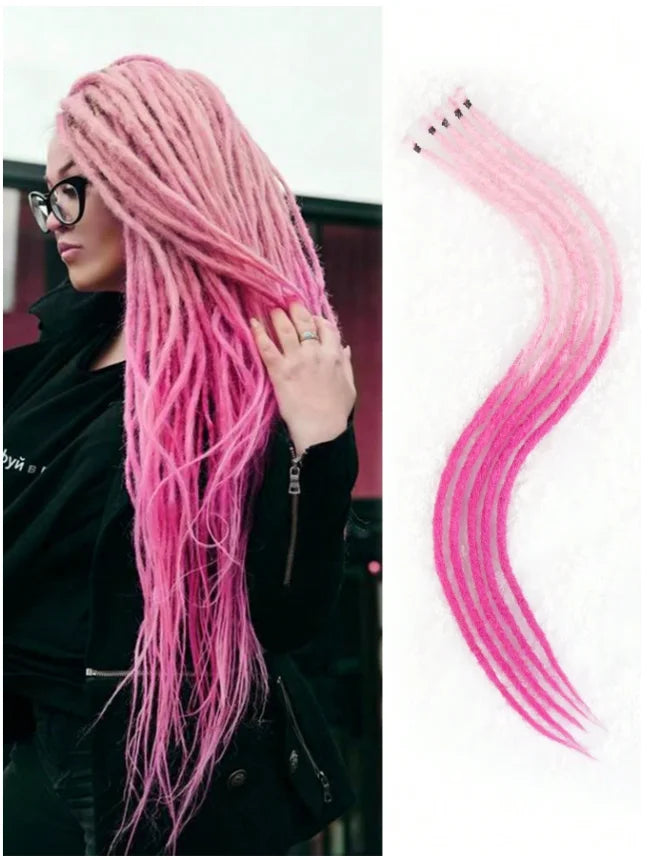 24 Inch Synthetic Dreadlock Extensions | 5 Strands Ombre Hippie Crochet Braids