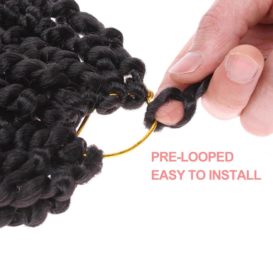 Passion Twist Red Hair 18 Inch Red Burgundy Pre-twisted Passion Twists Crochet Hair Pre-looped Curly synthetic Hair for Women