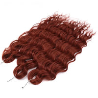 3 Pack Synthetic Loose Deep Wave Braiding Hair Extensions 24 Inch Deep Curly Twist Crochet Braid Hair Ombre Blonde Brown