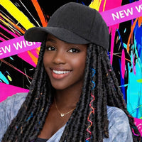 Baseball Cap Wig with Braided & Faux Loc Synthetic Hair – Easy Hat Style for Parties & Halloween