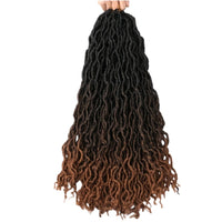 18 Inch Goddess Wavy Faux Locs – 8 Pack Soft Synthetic Crochet Locs with Curly Ends for Natural-Looking Styling
