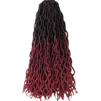18 Inch Goddess Wavy Faux Locs – 8 Pack Soft Synthetic Crochet Locs with Curly Ends for Natural-Looking Styling