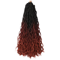 18 Inch Goddess Wavy Faux Locs – 8 Pack Soft Synthetic Crochet Locs with Curly Ends for Natural-Looking Styling