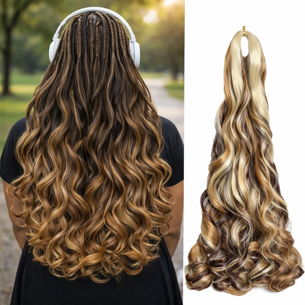 French Curls Braiding Hair Extensions Synthetic Spanish Curl Hair Loose Wave Spiral Curl Braids High Temperature For Black Women