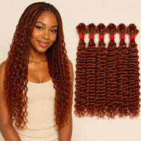 Colored Water Wave Virgin Human Hair Bulk for Boho Braids – No Weft