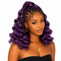 Boho Box Braids Crochet Hair Bob – Black Loose French Curl Synthetic Braids for Women